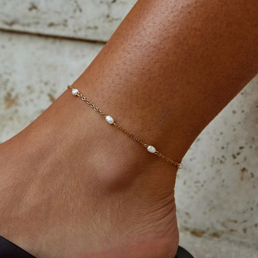 Lustrous Pearl Anklet – FIORENE