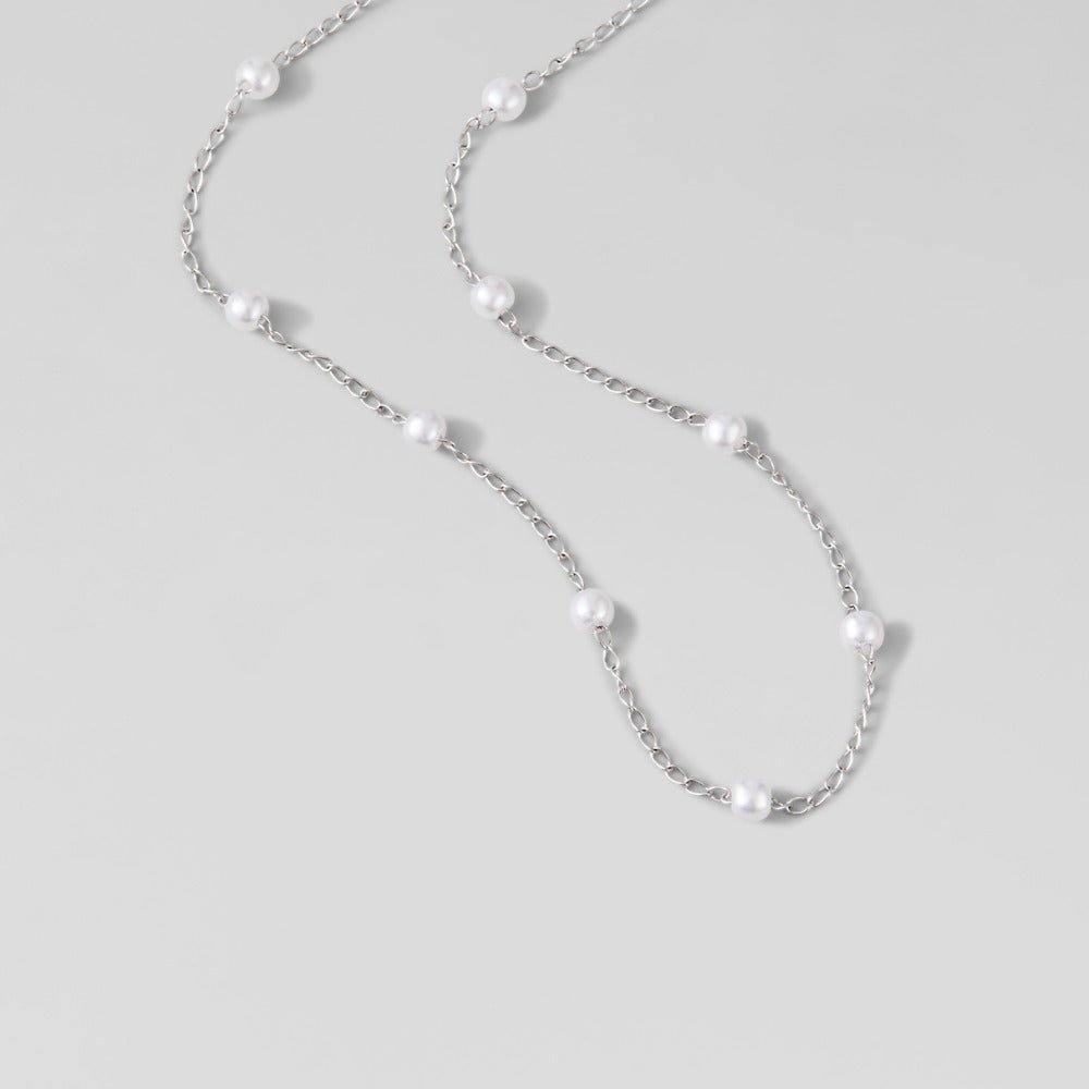 Silver Minimalist Nacre Necklace – FIORENE