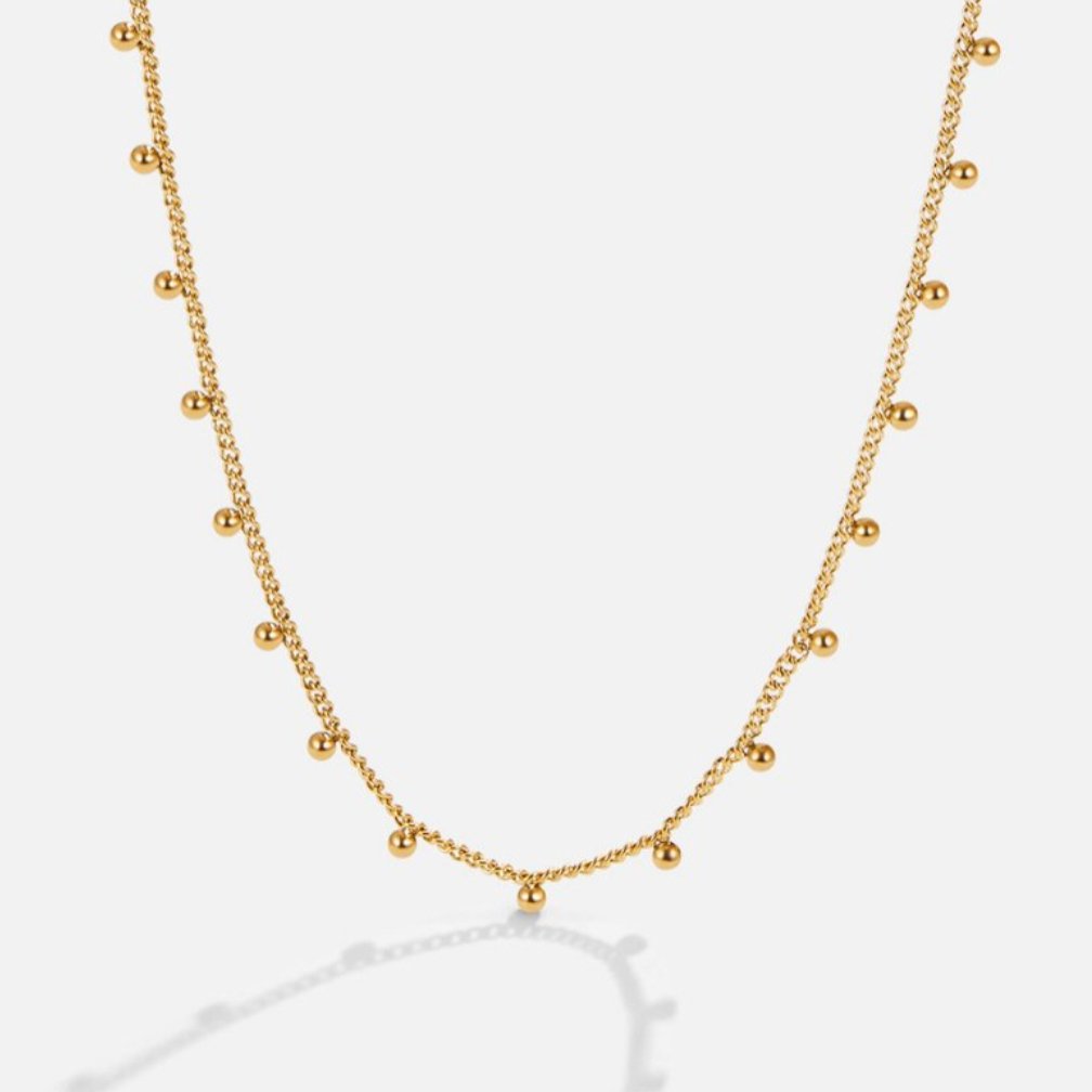 Gilded Bead Fringe Necklace – FIORENE