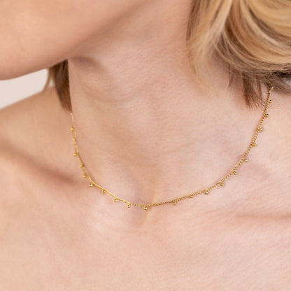 Gilded Bead Fringe Necklace – FIORENE