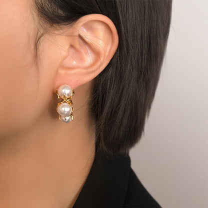 Golden Pearl Bloom Earrings – FIORENE