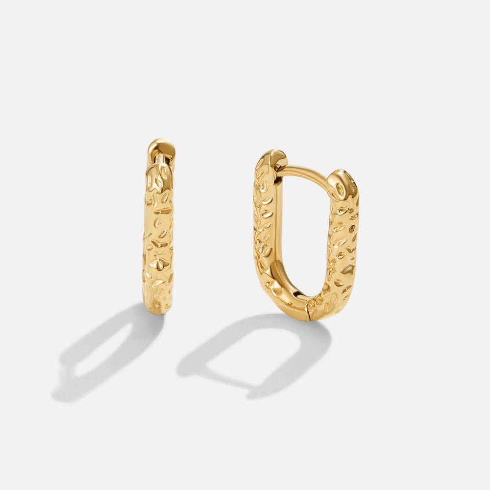 Hammered U-Link Earring – FIORENE