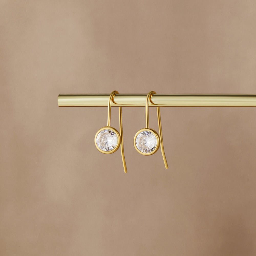 Lustrous Solitaire Drop Earring – FIORENE