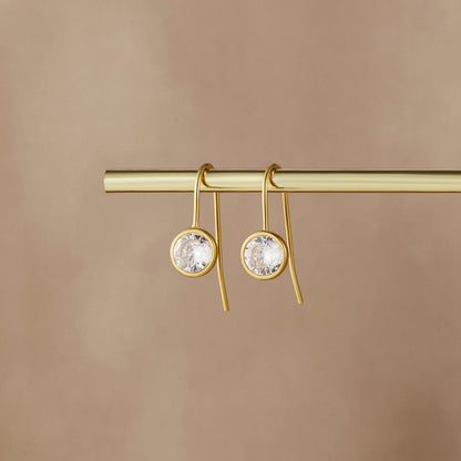 Lustrous Solitaire Drop Earring – FIORENE