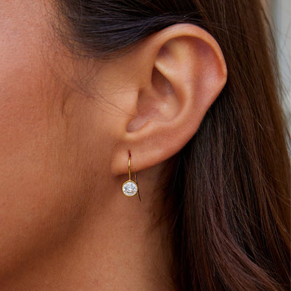 Lustrous Solitaire Drop Earring – FIORENE