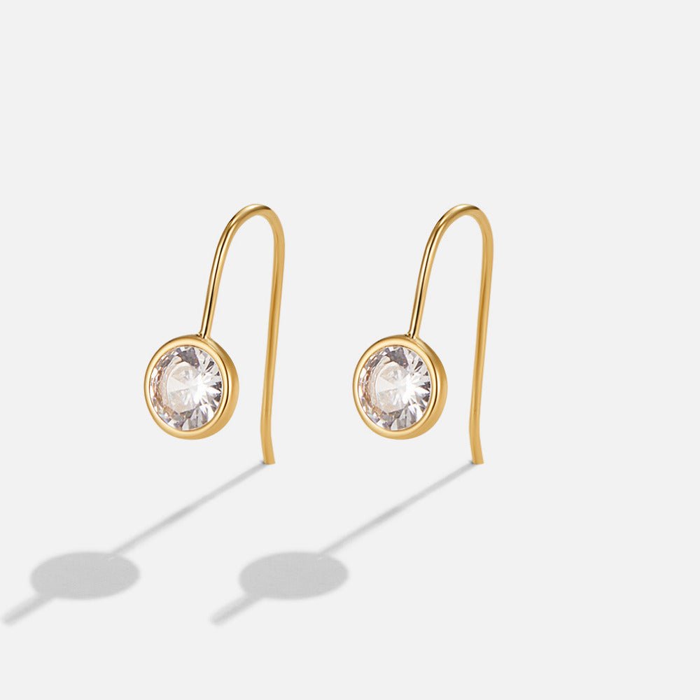 Lustrous Solitaire Drop Earring – FIORENE