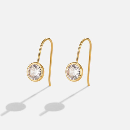 Lustrous Solitaire Drop Earring – FIORENE