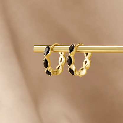 Midnight Marquise Huggie Earring – FIORENE