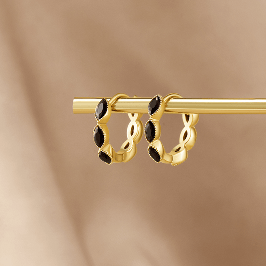 Midnight Marquise Huggie Earring – FIORENE