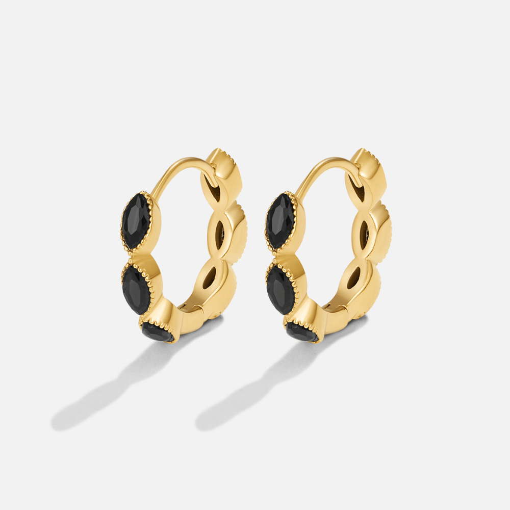 Midnight Marquise Huggie Earring – FIORENE