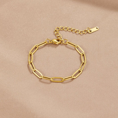Gilded Paperclip Link Bracelet – FIORENE