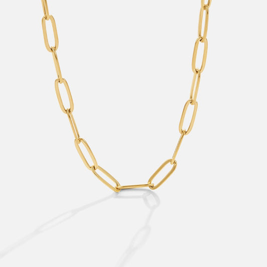 Luminous Golden Elongated Link Collar – FIORENE