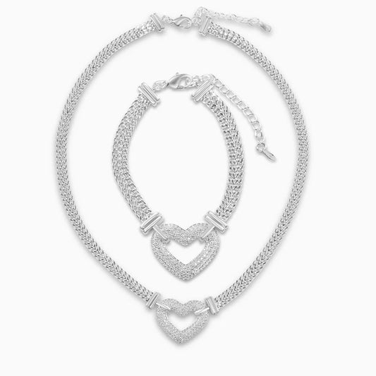 Bianca Frosted Heart Mesh Set – FIORENE