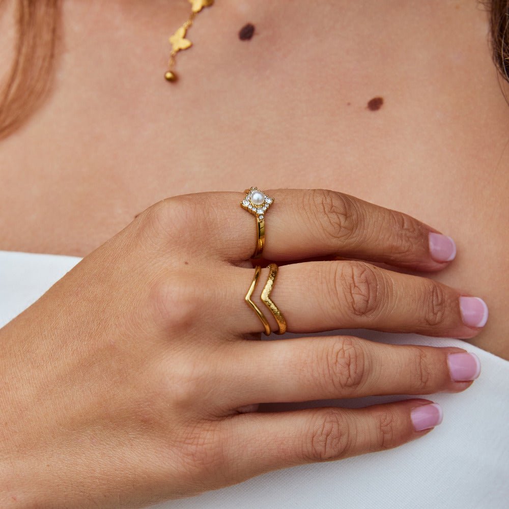 Imperial Pearl Rhombus Ring – FIORENE