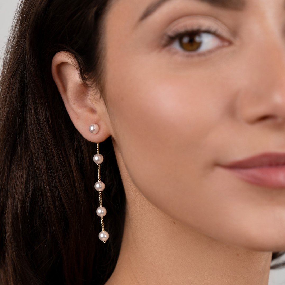 Luminous Pearl Linear Earring – FIORENE