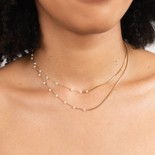 Radiant Pearl & Ribbon Necklace – FIORENE