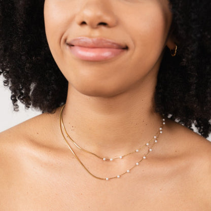 Radiant Pearl & Ribbon Necklace – FIORENE