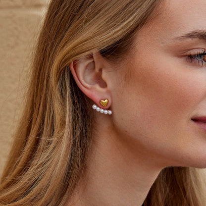 Heart & Pearl Ear Jackets – FIORENE