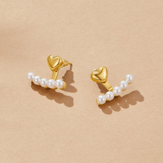 Heart & Pearl Ear Jackets – FIORENE