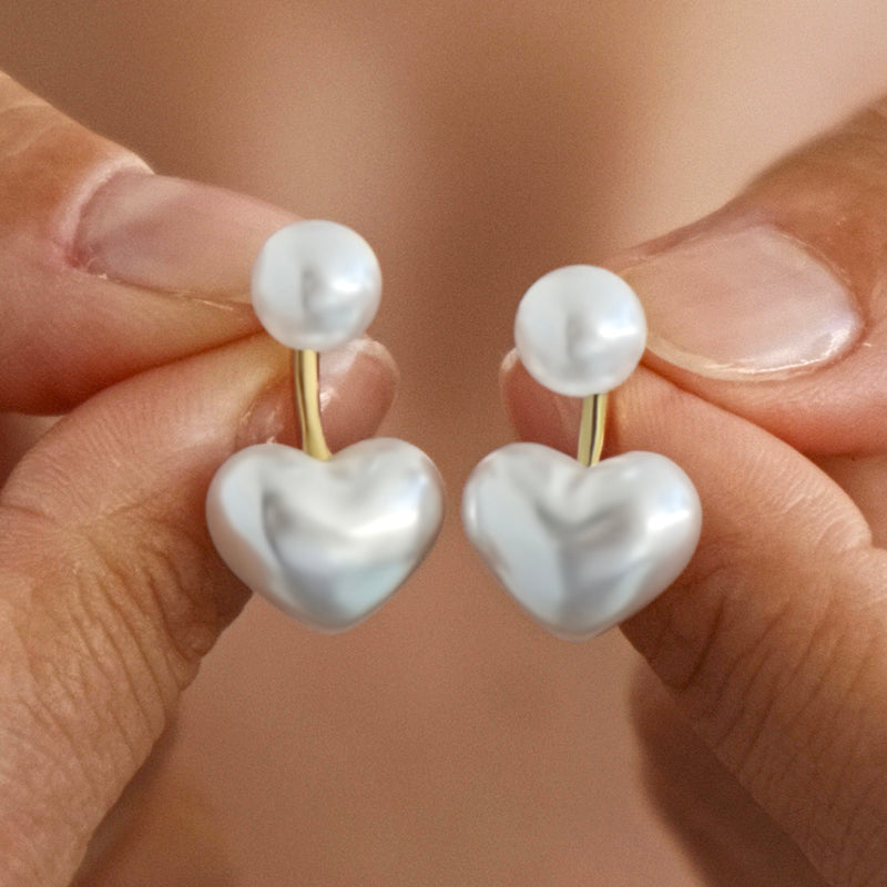 Pearl Heart Drop Earrings – FIORENE