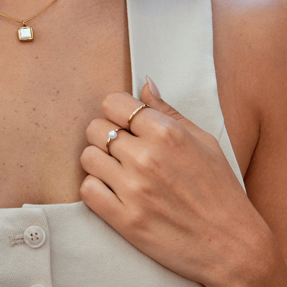 Zenith Slender Pearl Ring – FIORENE