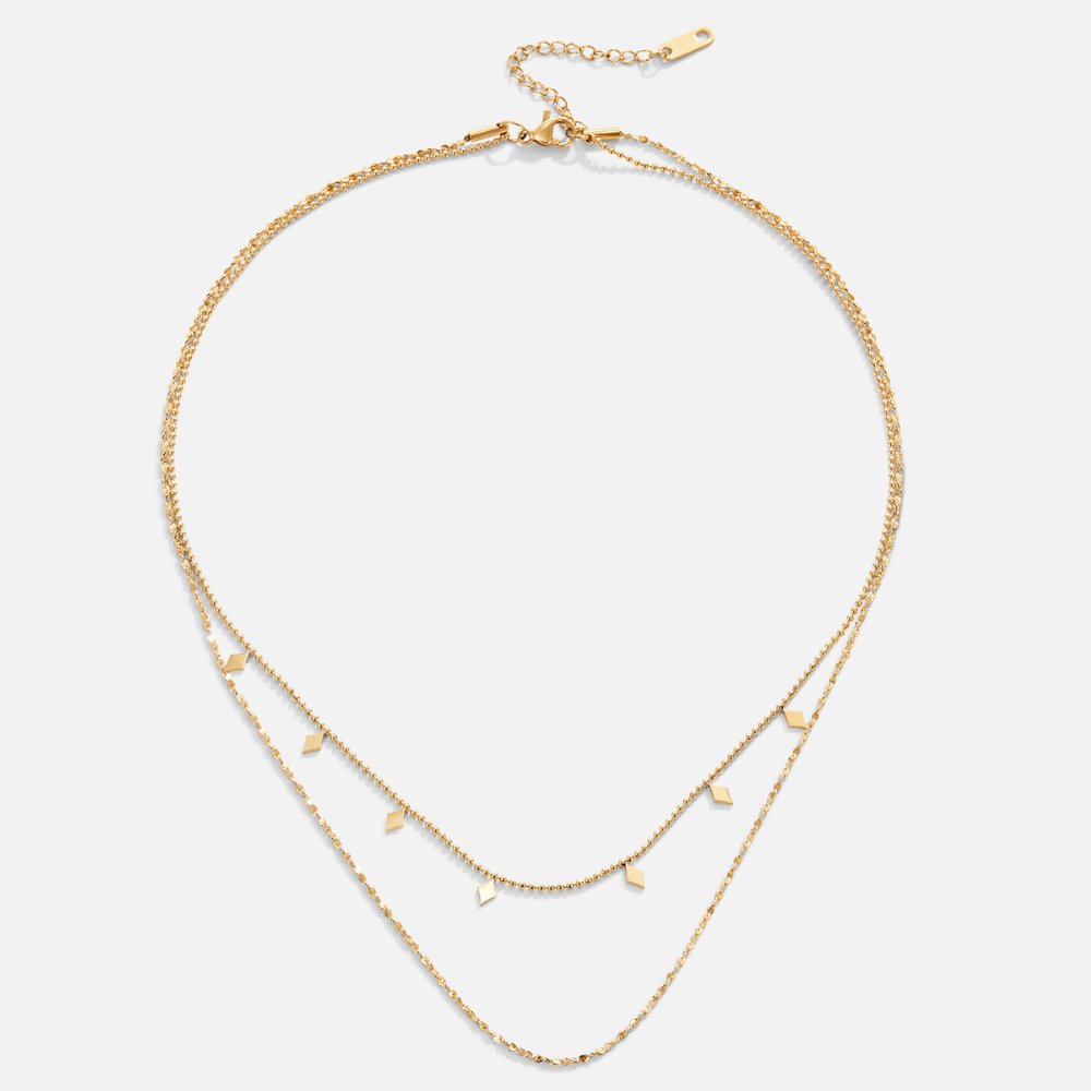 Minimalist Geometric Duo Necklace – FIORENE