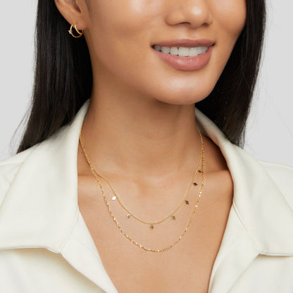 Minimalist Geometric Duo Necklace – FIORENE