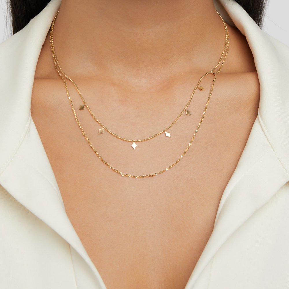 Minimalist Geometric Duo Necklace – FIORENE