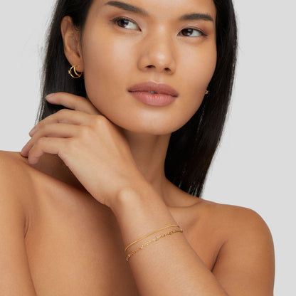 Gilded Dainty Layered Link Bracelet – FIORENE
