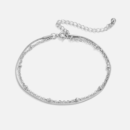 Silver Dainty Layered Link Bracelet – FIORENE