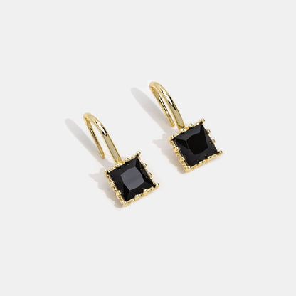 Onyx Radiant Hook Earring – FIORENE