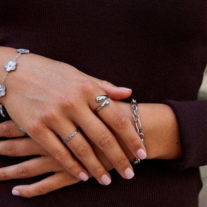 Silver Liquid Drop Ring – FIORENE