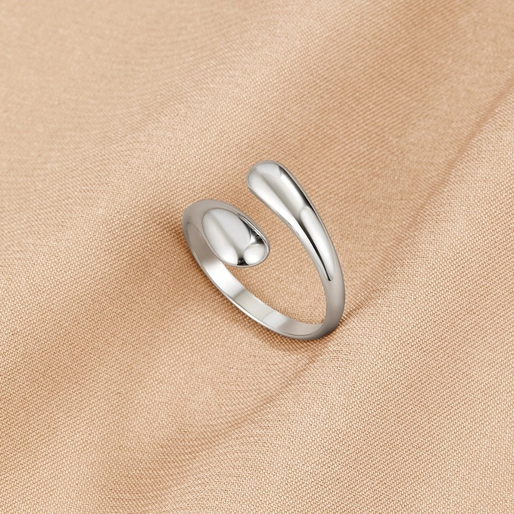 Silver Liquid Drop Ring – FIORENE