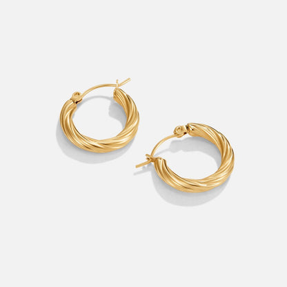 Twisted Golden Spiral Earring – FIORENE