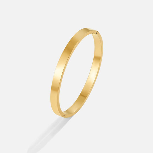 Golden Polished Ribbon Bracelet – FIORENE