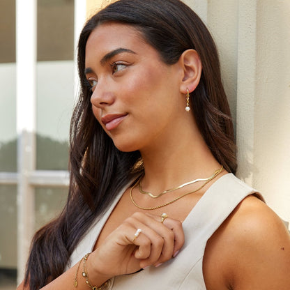 Golden Disc & Pearl Earrings – FIORENE