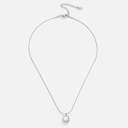 Silver Nacre Cube Necklace – FIORENE