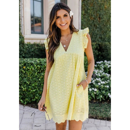 Lace Breeze Mini Dress with Built-In Shorts