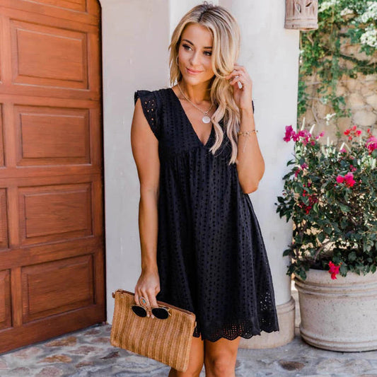 Lace Breeze Mini Dress with Built-In Shorts