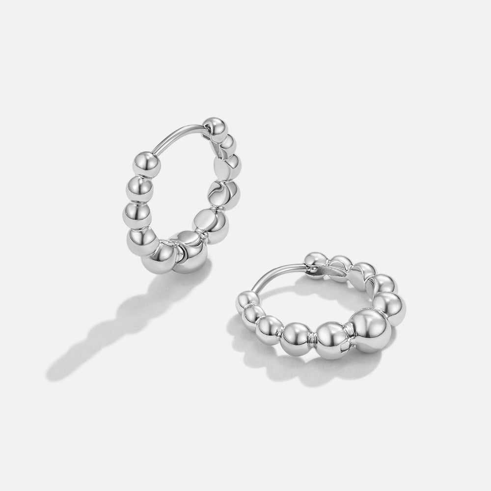 Frost Bead Huggie Hoops – FIORENE