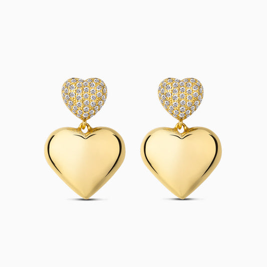 Aurielle Double Heart Drop Earrings – FIORENE