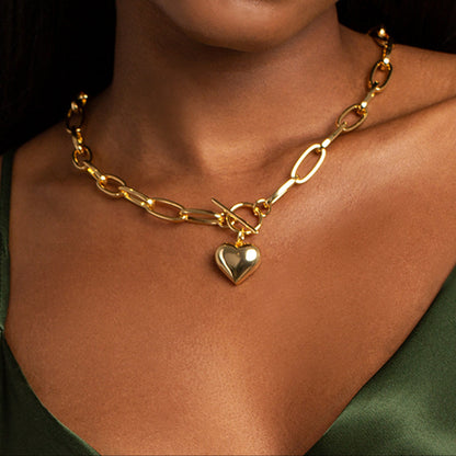 Liora Heart Toggle Chain Necklace – FIORENE