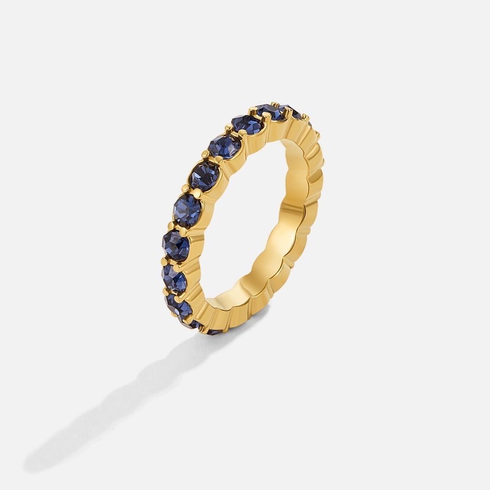 Gilded Navy Sparkle Ring – FIORENE