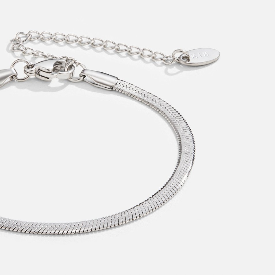 Radiant Silver Sleek Snake Bracelet – FIORENE