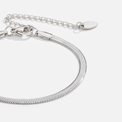 Radiant Silver Sleek Snake Bracelet – FIORENE