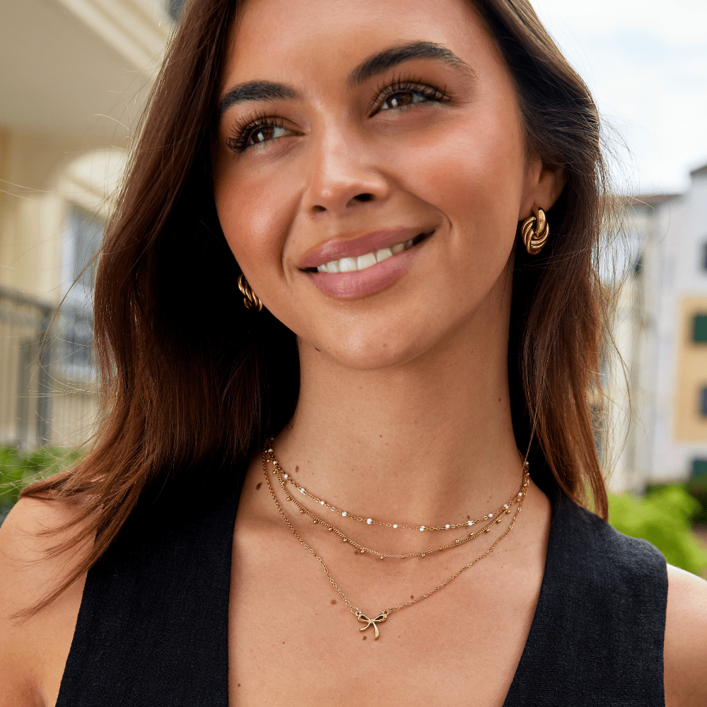 Dainty Knotted Gold Necklace – FIORENE