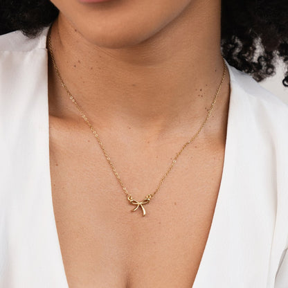 Dainty Knotted Gold Necklace – FIORENE