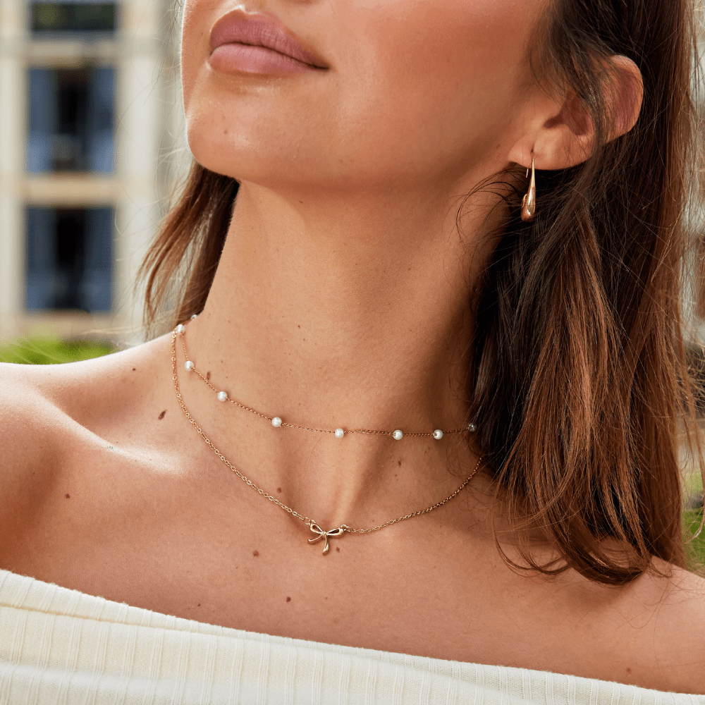 Dainty Knotted Gold Necklace – FIORENE
