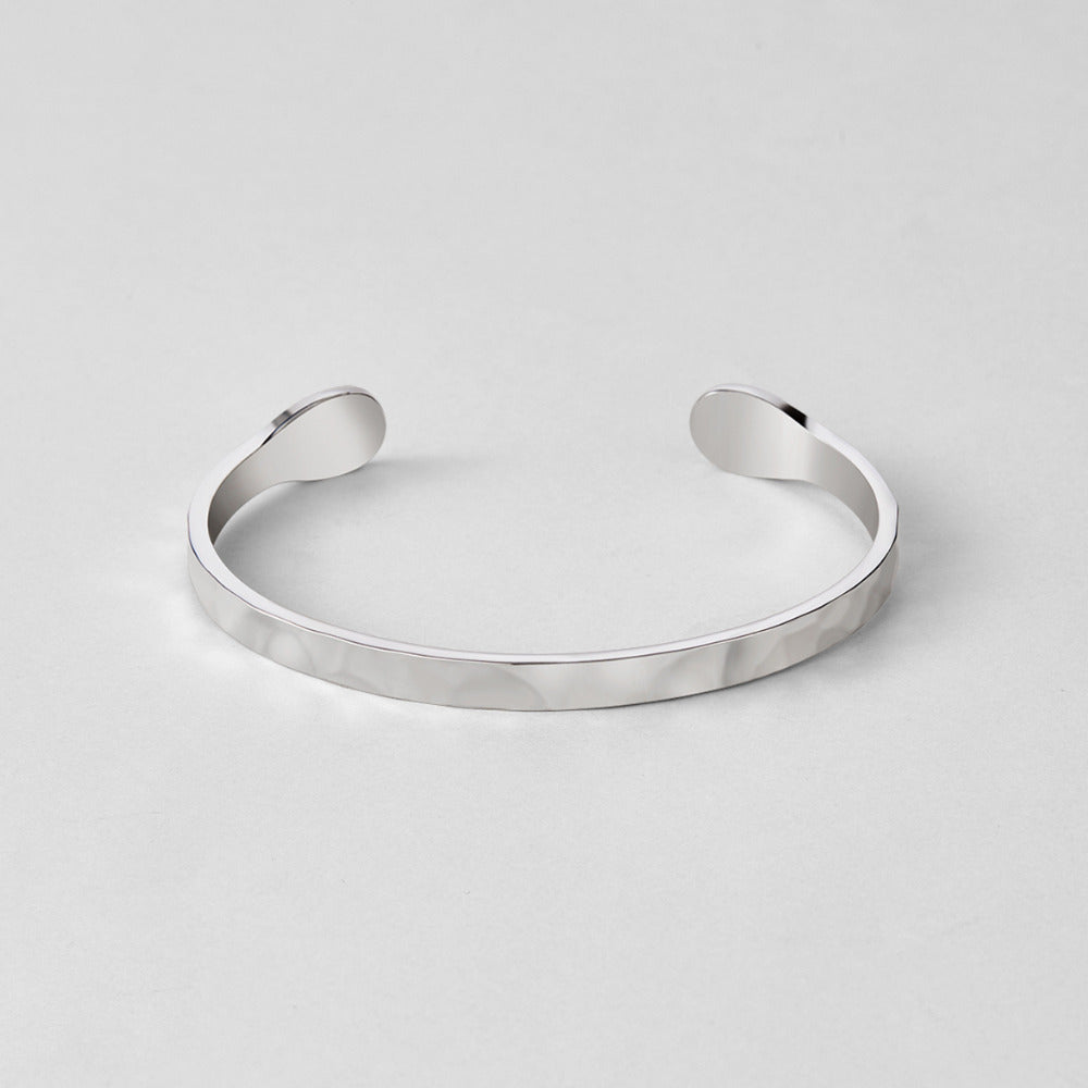 Silver Hammered Glace Bracelet – FIORENE
