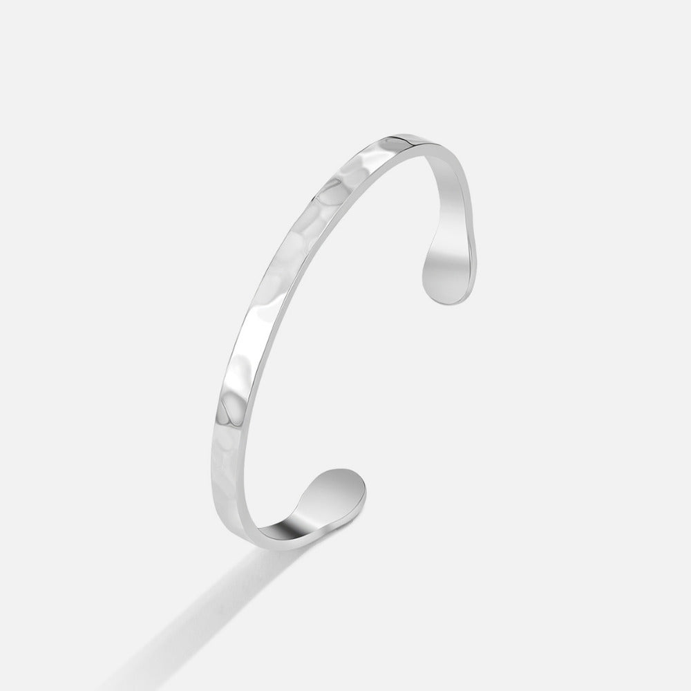 Silver Hammered Glace Bracelet – FIORENE
